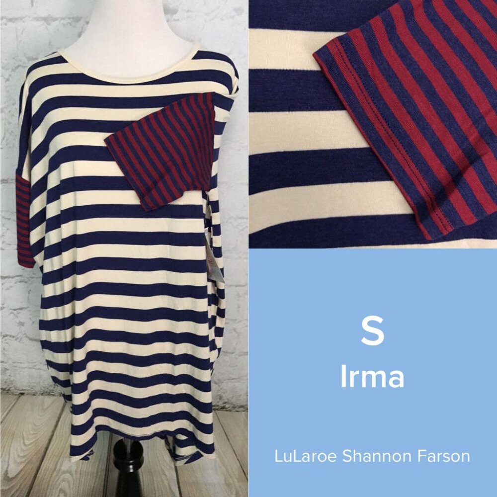 NWT Lularoe Irma Short Sleeve Top Blouse Shirt